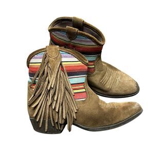 Ariat Kids Duchess Western Short Boot Fringe Southwestern Stripes Size 1